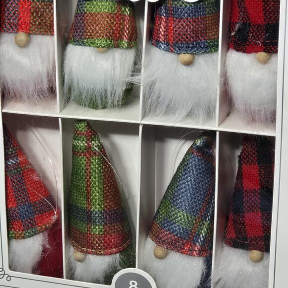 Wondershop™ - 8 piece Fabric Gnome Christmas Tree Ornament Set NEW in Box - Picture 4 of 9